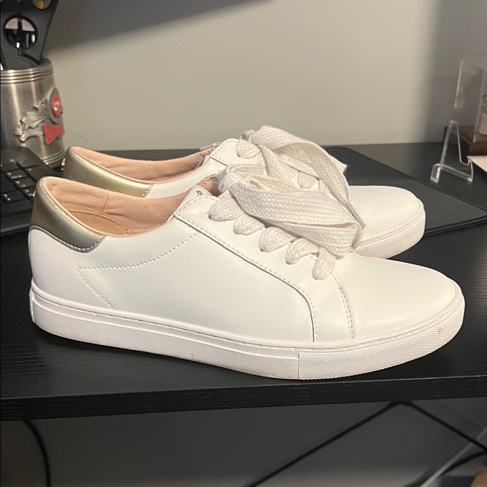 Kate Spade White and Gold Sneakers
